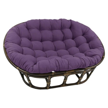 International Caravan 63 x 45 in. Rattan Double Papasan Chair with Twill Cushion, Grape 3304-TW-GP